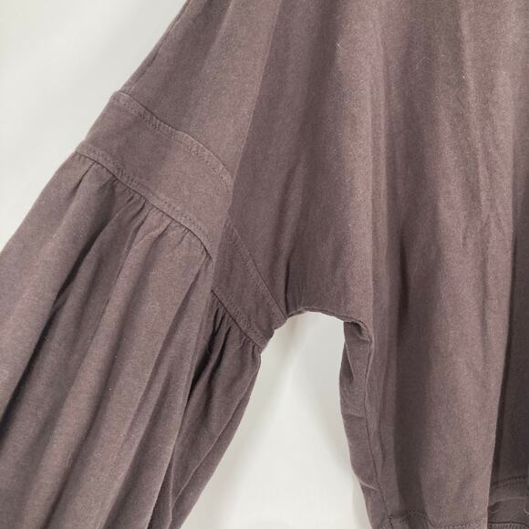 Mod Ref Casual Boxy Boho Puff Sleeve Charcoal Gray Women’s Oversized Small - Picture 4 of 7